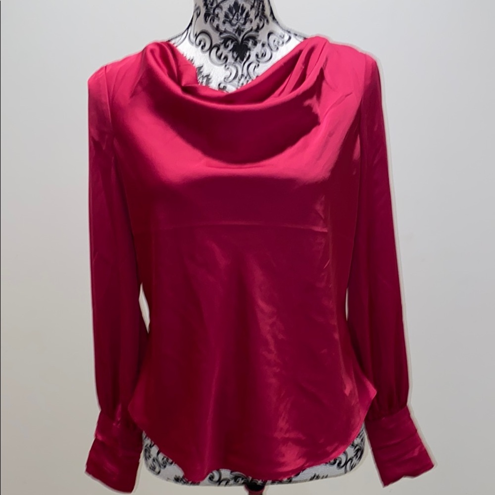 NWT!! Joie Pink Draped Blouse with Flowing Sleeves Size Small
